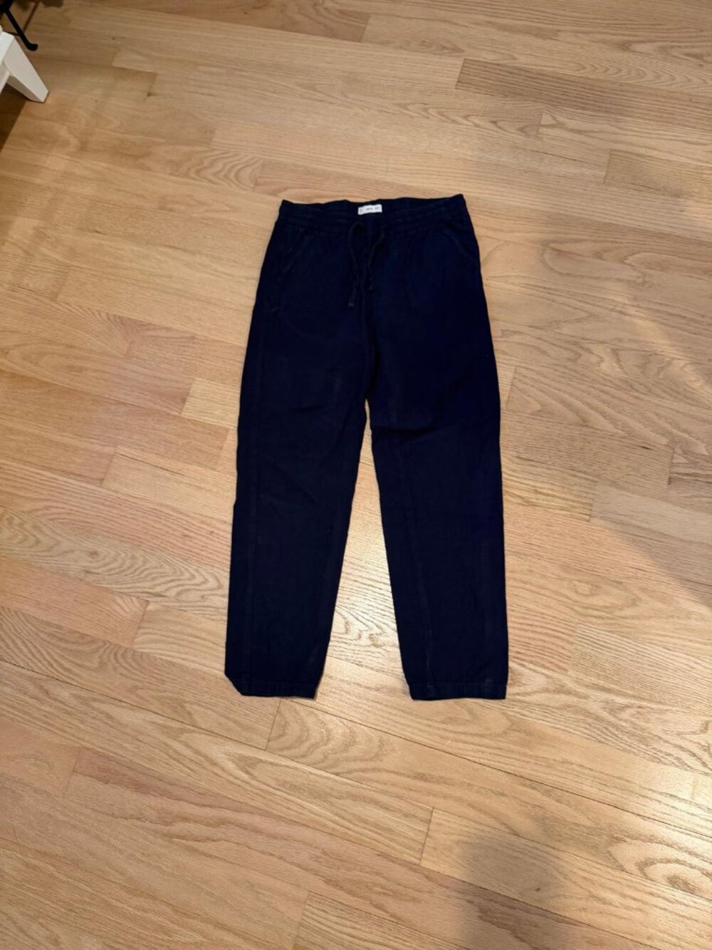 Mango teen linen/ cotton drawstring ankle pants. S teen/ men's XS.